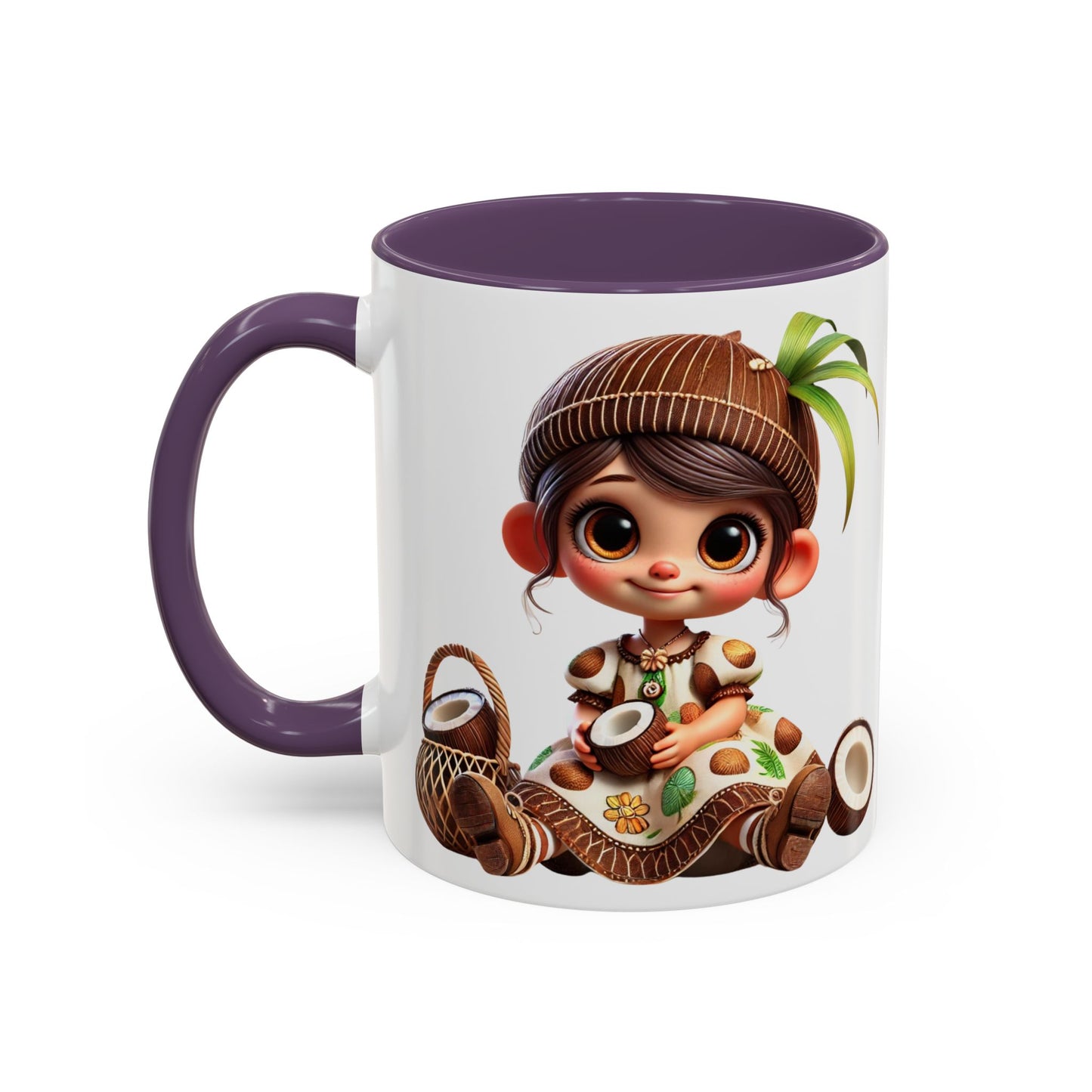Whimsical Coconut Character Coffee Mug - 11oz & 15oz