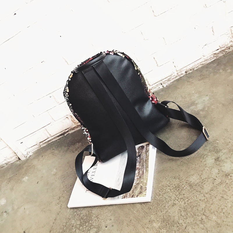 Korean street fashion sequins backpack Backpack Bag New Spring and summer personality fashion bag