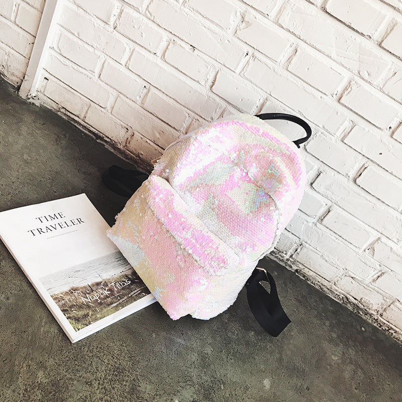 Korean street fashion sequins backpack Backpack Bag New Spring and summer personality fashion bag