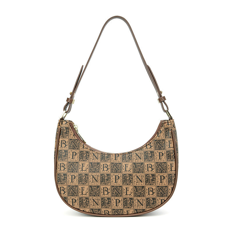 Niche Retro Alphabet Jacquard Shoulder Bag