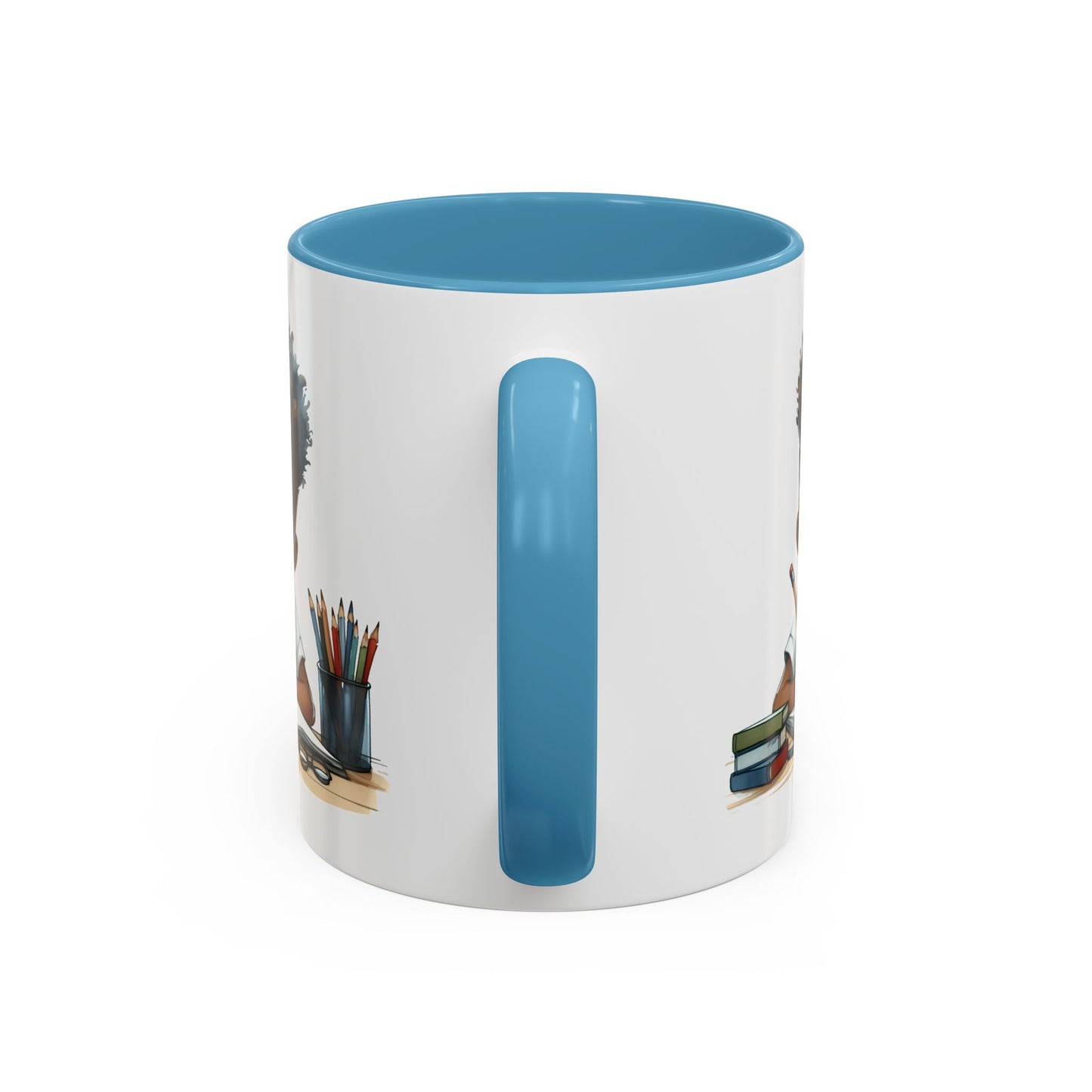 Creative Kids Coffee Mug, Black Accent Mug, Cute Student Gift, Kids Artwork Mug, Back-to-School Coffee Cup, Educational Gift Idea