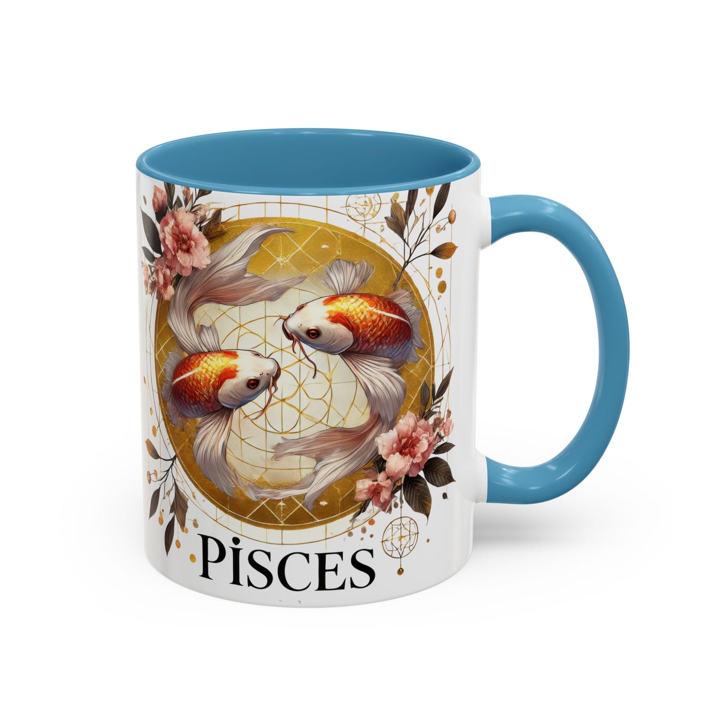 Pisces Goldfish Accent Coffee Mug – Zodiac Astrology Gift for Fish Lovers