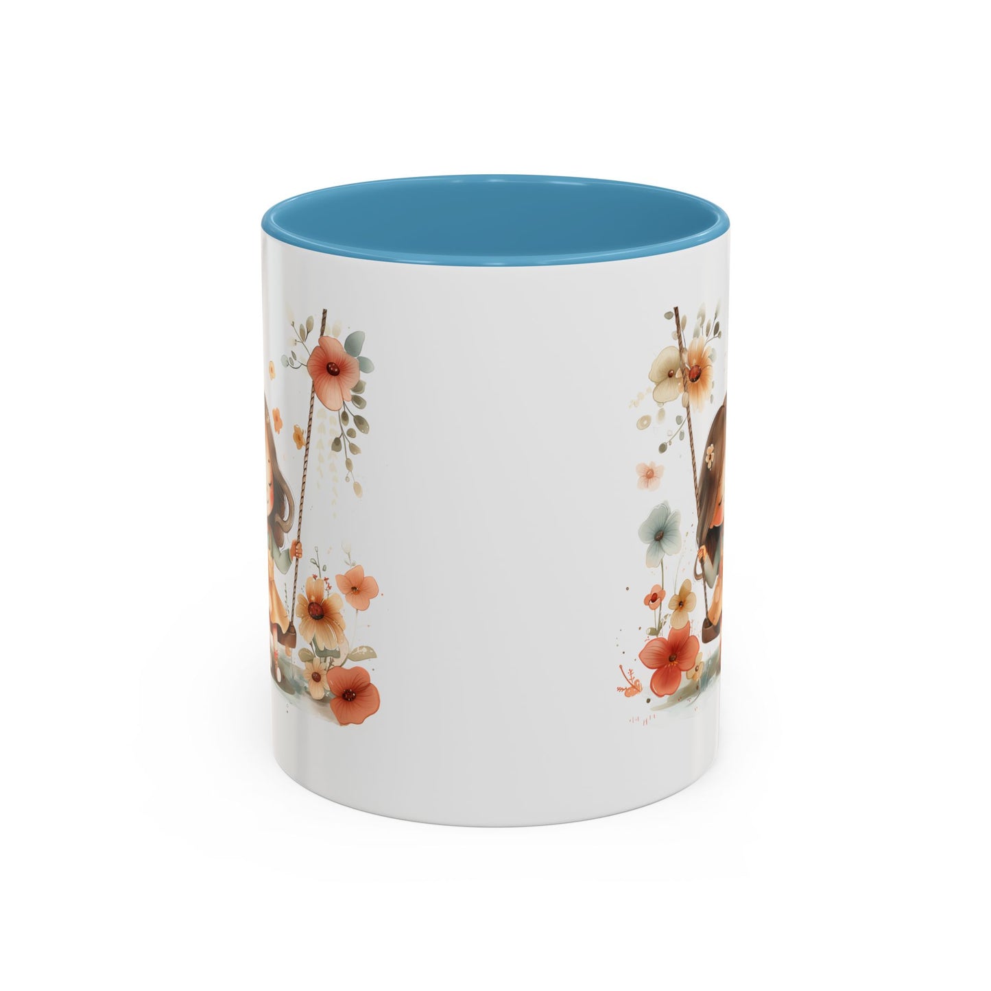 Floral Swing Coffee Mug - Whimsical Flower Design, Cute Gift for Tea Lovers, Boho Kitchen Decor, Birthday, Mother's Day