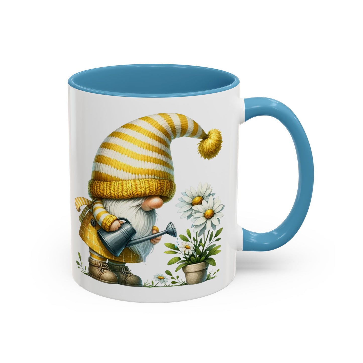 Charming Gnome Accent Coffee Mug, Cute Nature Decor, Garden Lover Gift, Springtime Coffee Cup, Whimsical Kitchenware