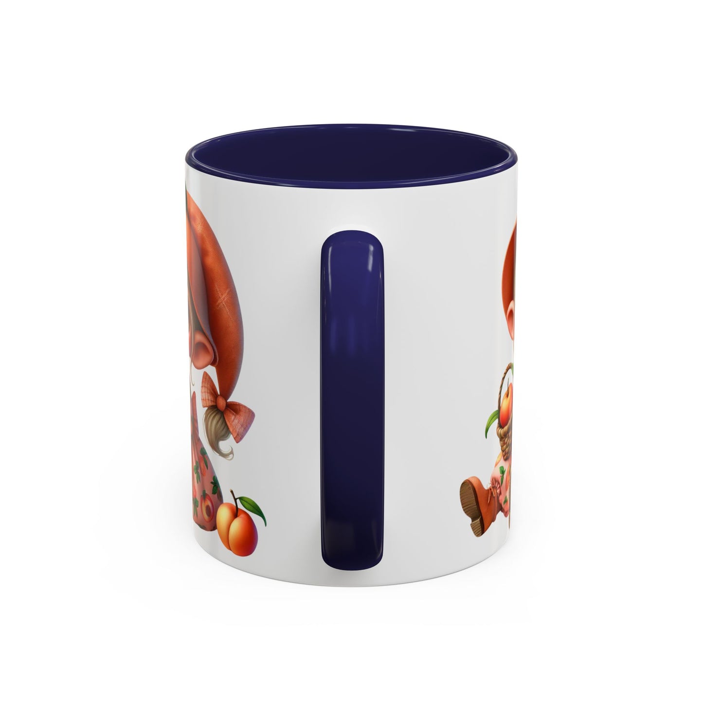 Cute Peach Character Accent Coffee Mug - 11 & 15oz