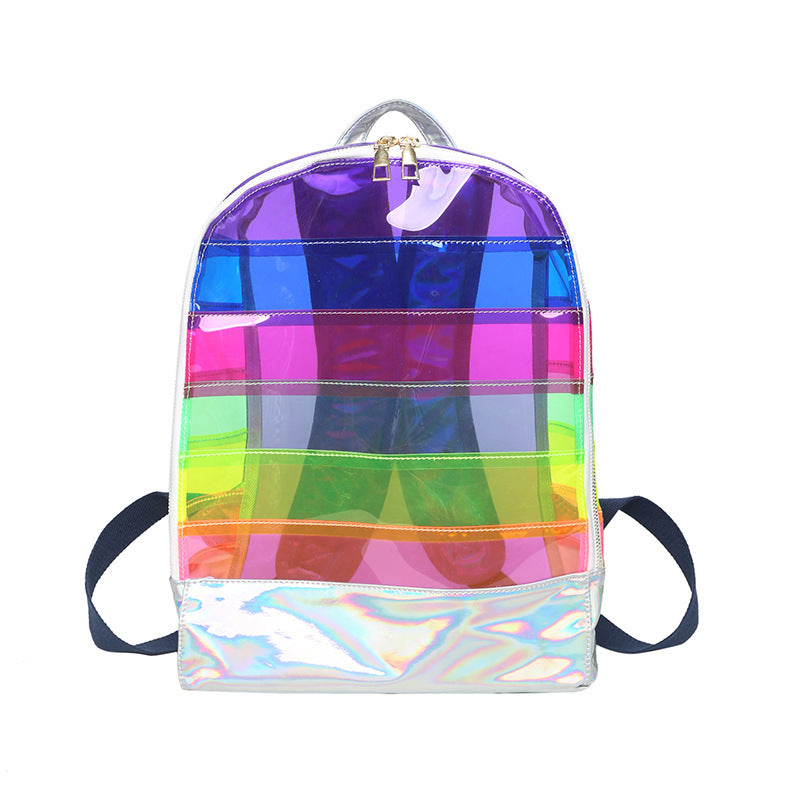 Sen Girls Fashion Rainbow Personalized Foreigner PVC Backpack