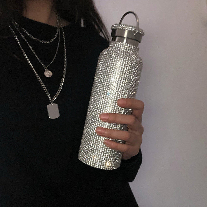 Winter Water Bottle Thermos 304 Stainless Steel High-Value Cute Diamond