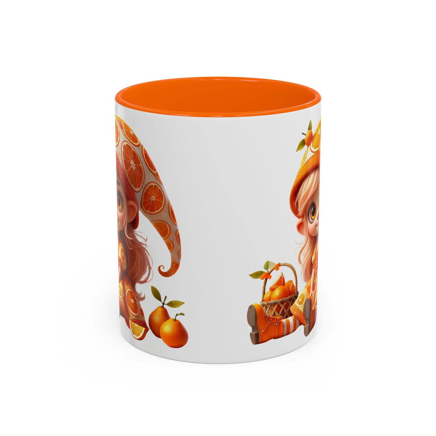 Whimsical Orange-Themed Coffee Mug, Cute Ceramic Cup for Fruit Lovers, Ideal Gift for Halloween, Birthdays, and Orange Enthusiasts