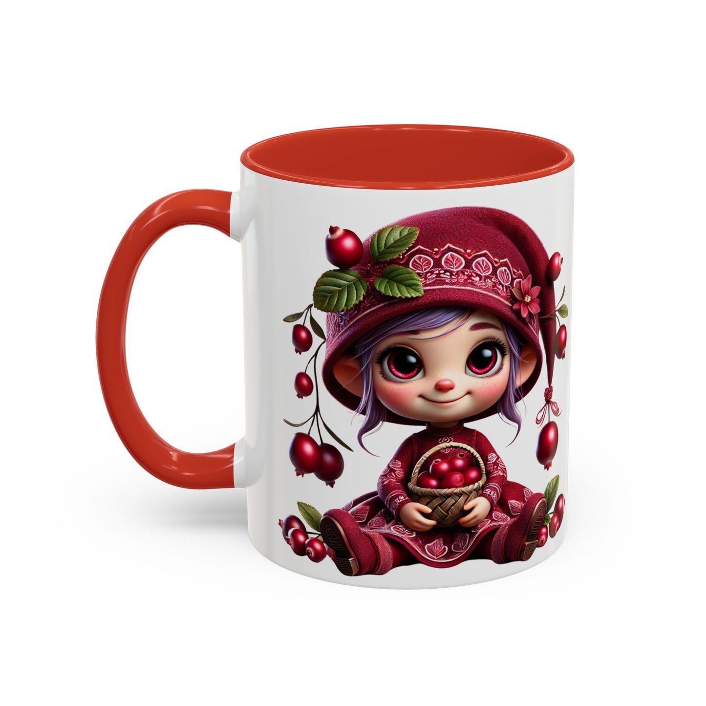 Cute Cherry Character Coffee Mug - 11oz & 15oz, Perfect for Cozy Mornings