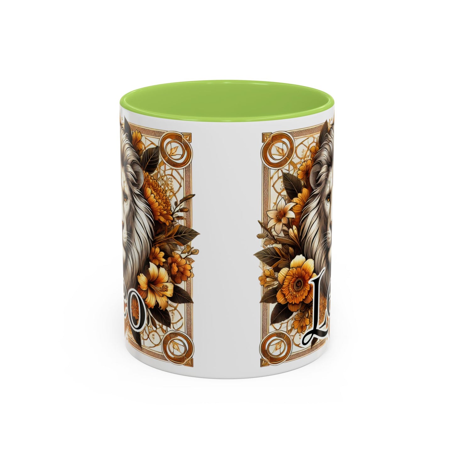 Leo Zodiac Accent Coffee Mug – Bold Floral Design for Astrology Lovers