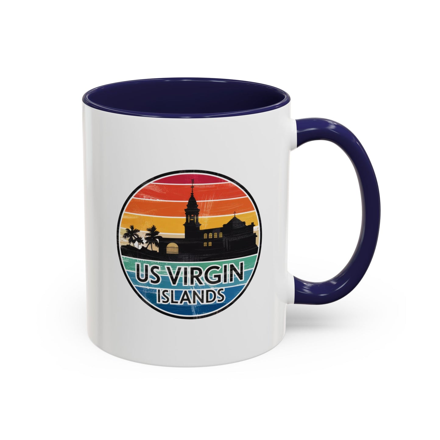 Tropical Landscape Coffee Mug, US Virgin Islands Mug, Travel Souvenir Cup, Beach Lover Gift, Vacation Keepsake, Colorful Accent Mug