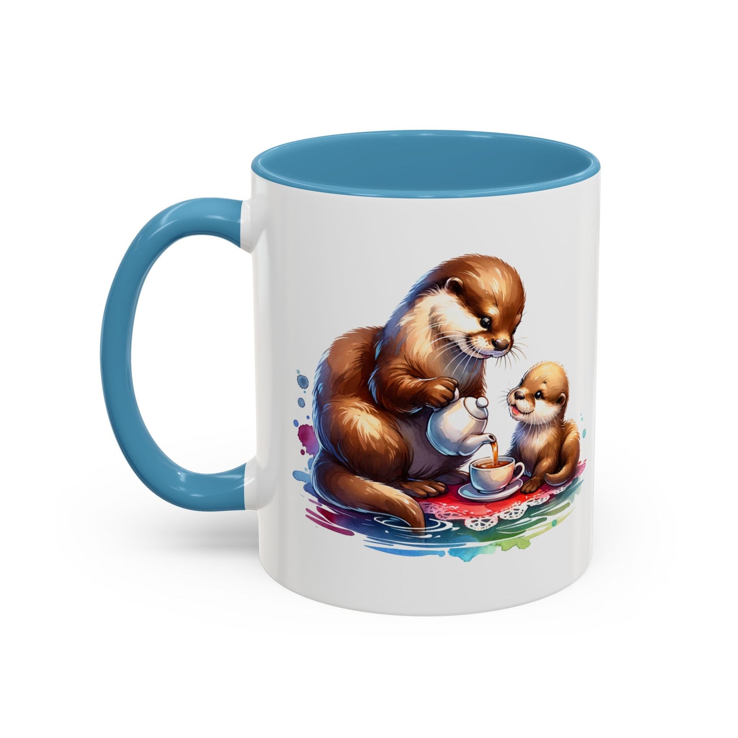 Cute Otter Family Coffee Mug | Animal Lover Gift, Holiday Mug, Tea Cup, Kid's Birthday, Home Decor