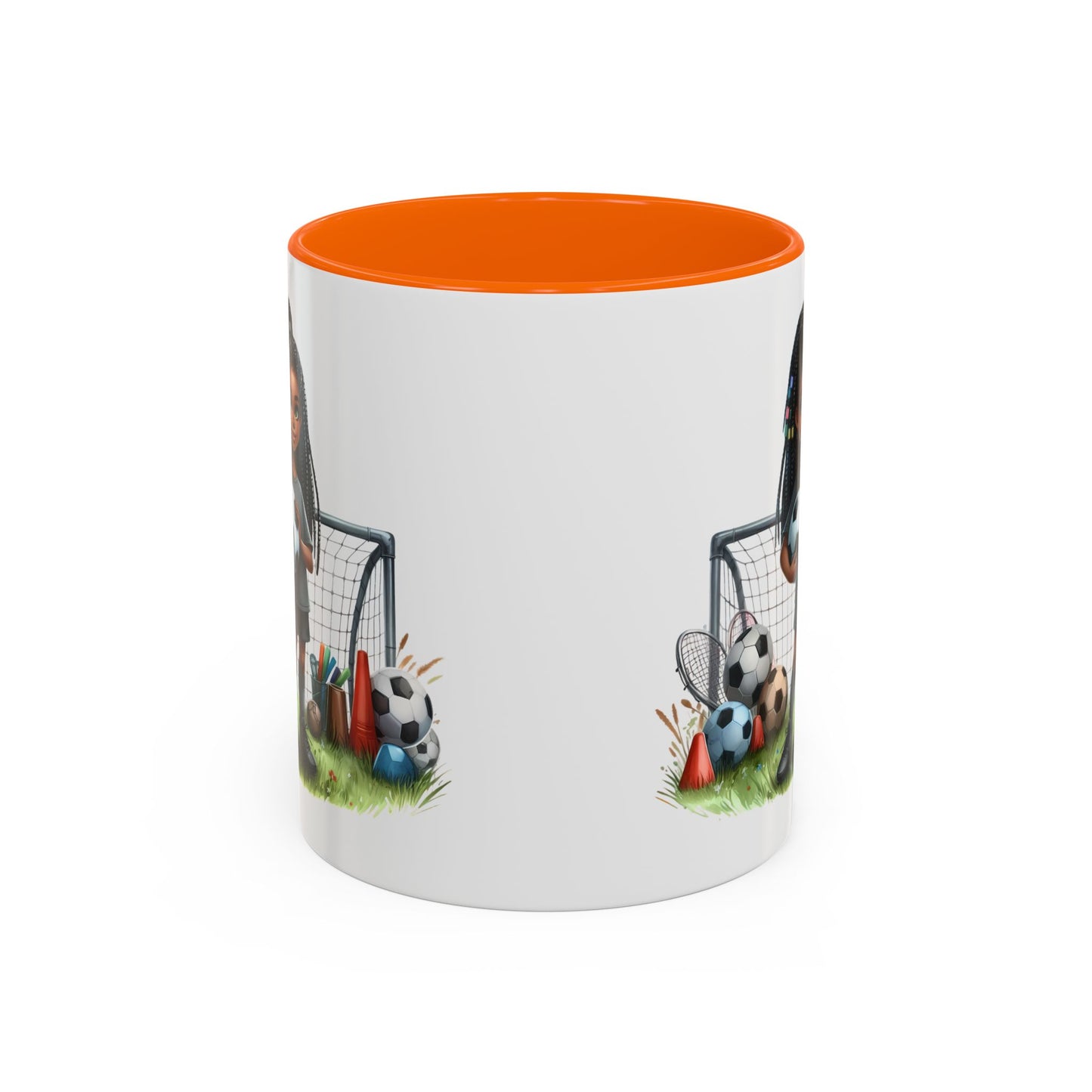 Soccer-Themed Accent Coffee Mug, Personalized Sports Fan Gift, Perfect for Coaches, Players, Kids, and Birthdays