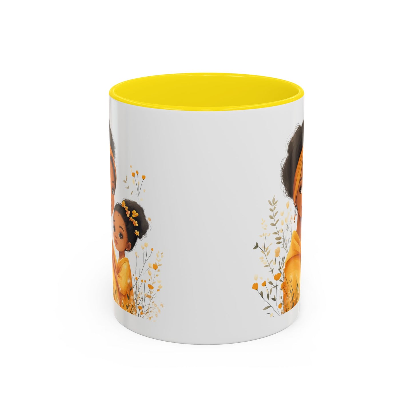 Cozy Mother & Child Coffee Mug, Floral Coffee Cup, Gift for Mom, Tea Lover’s Mug, Cute Mom Mug