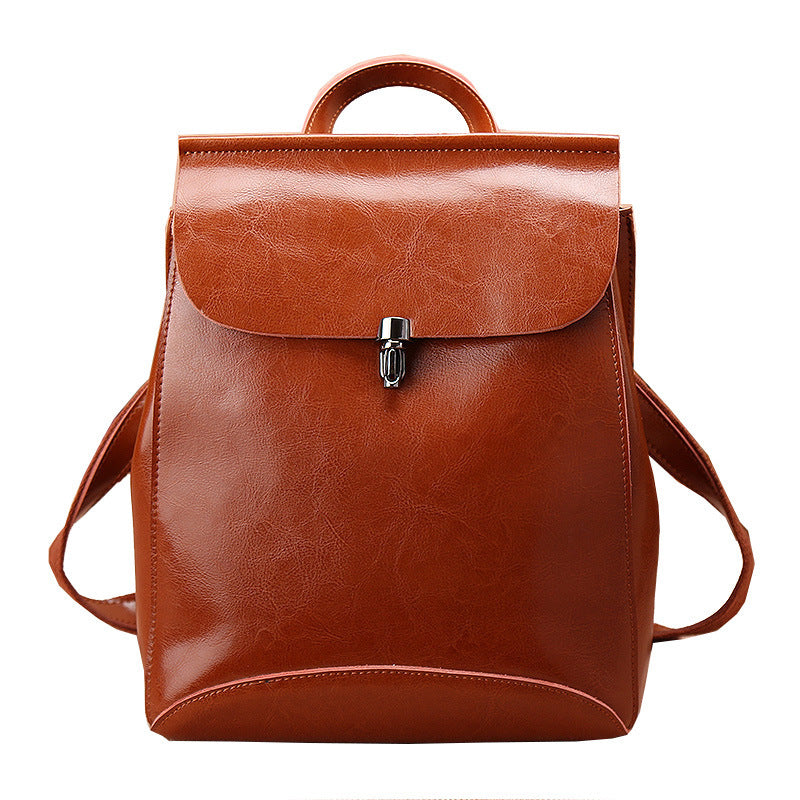 Vintage fashion leather large capacity travel backpack