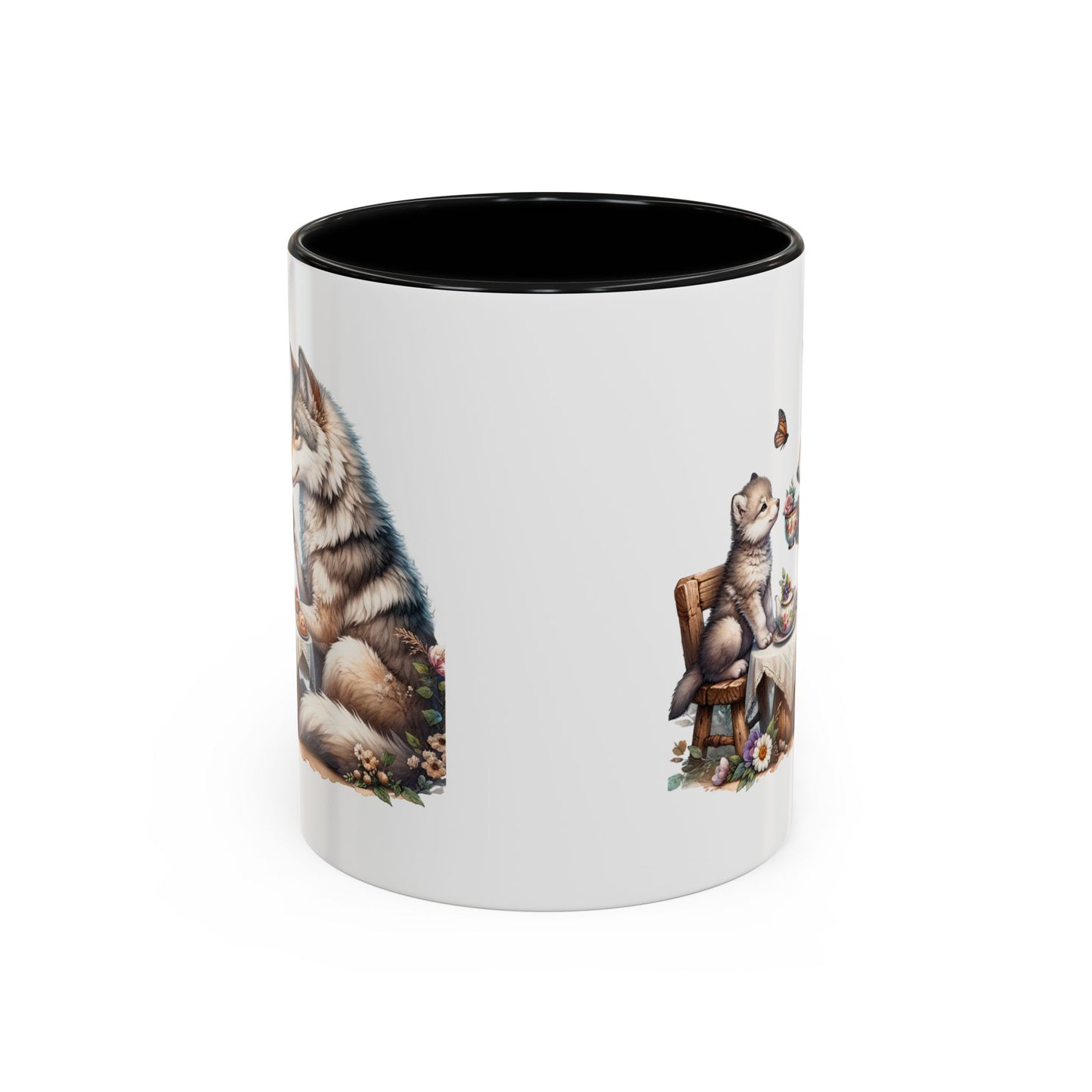 Whimsical Wolf Tea Time Mug | Cute Animal Coffee Cup, Gifts for Animal Lovers, Home Decor, Cozy Kitchen, Unique Gift Idea