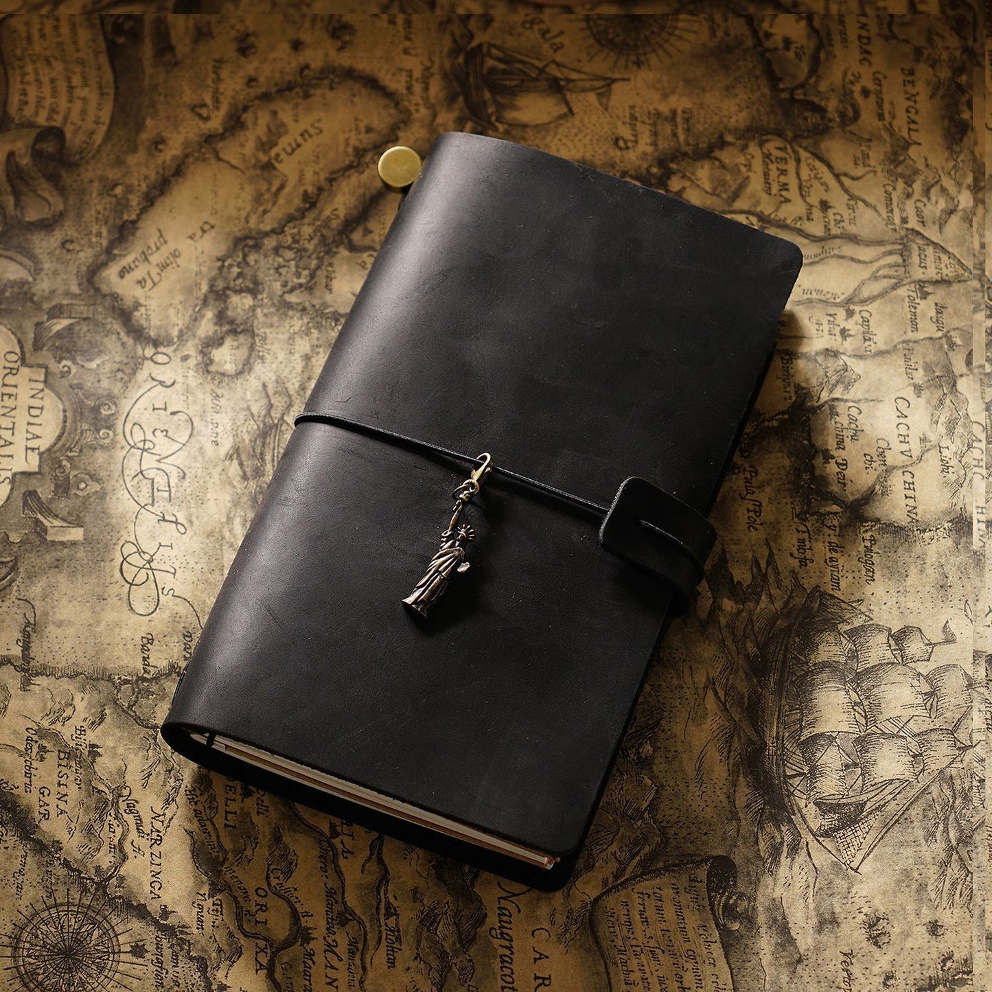 Travel Notebook Cowhide Leather Diary Vintage