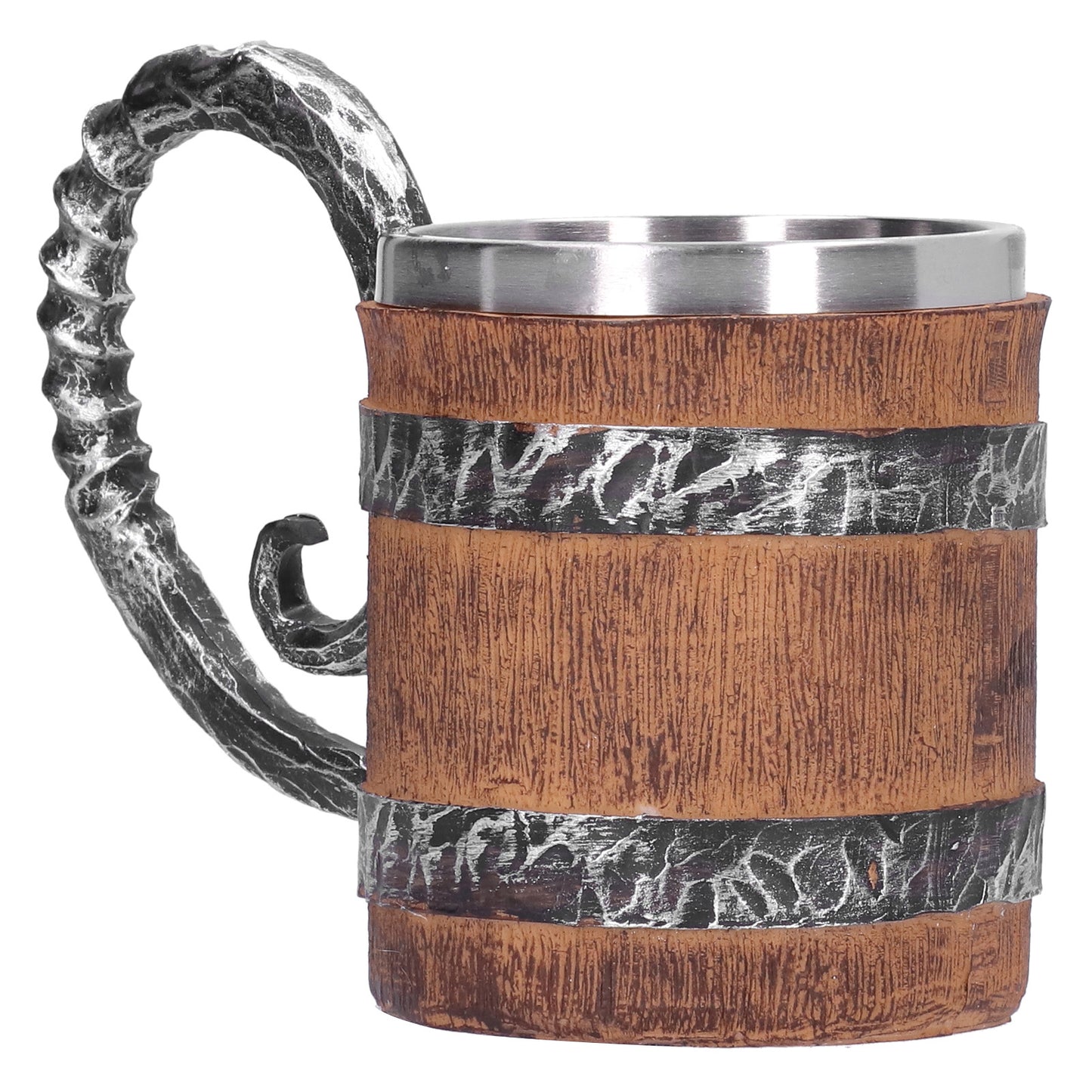 Resin Drinking Mug Oak Barrel Personalized Viking Vintage Stainless Steel HandMade Cup