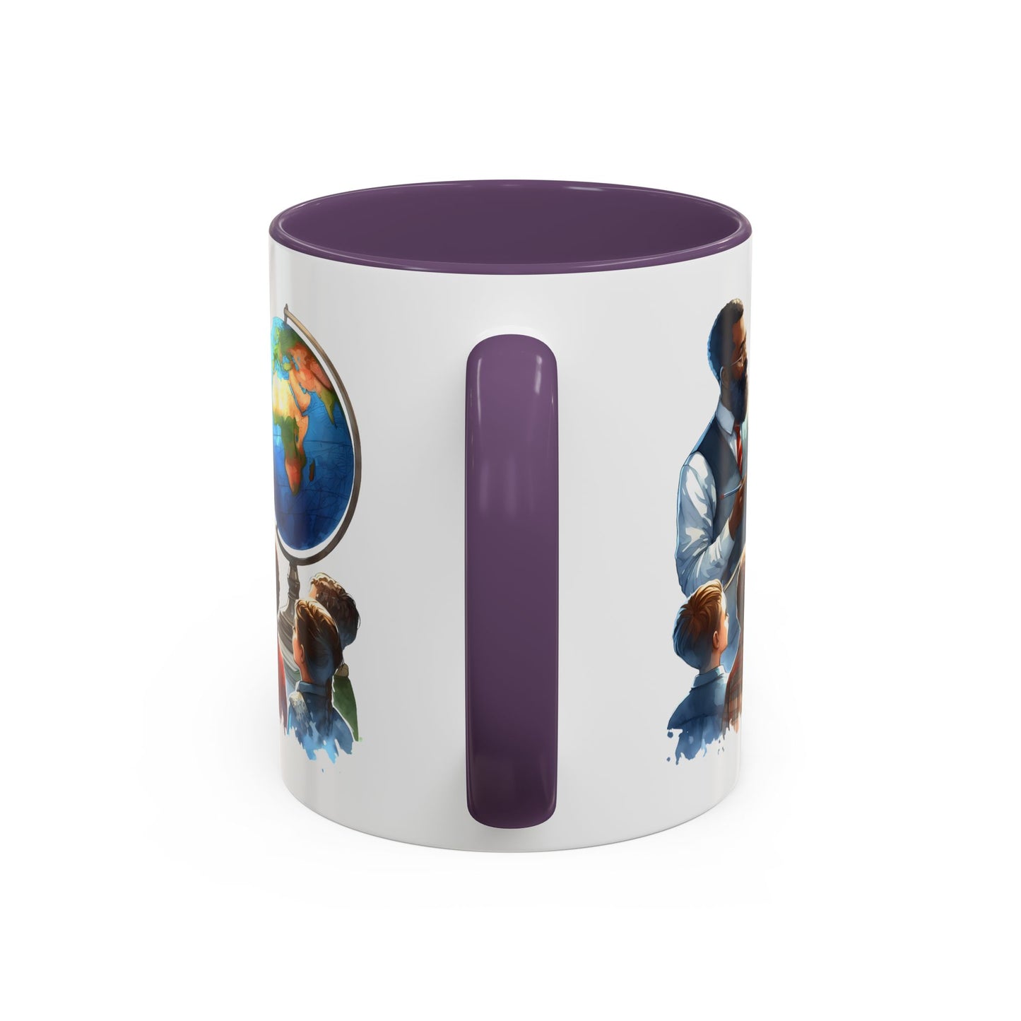 World Teacher Accent Coffee Mug - Inspiring Gift for Educators, Classroom Decor, Study Sessions, Teacher Appreciation, Travel Enthusiasts