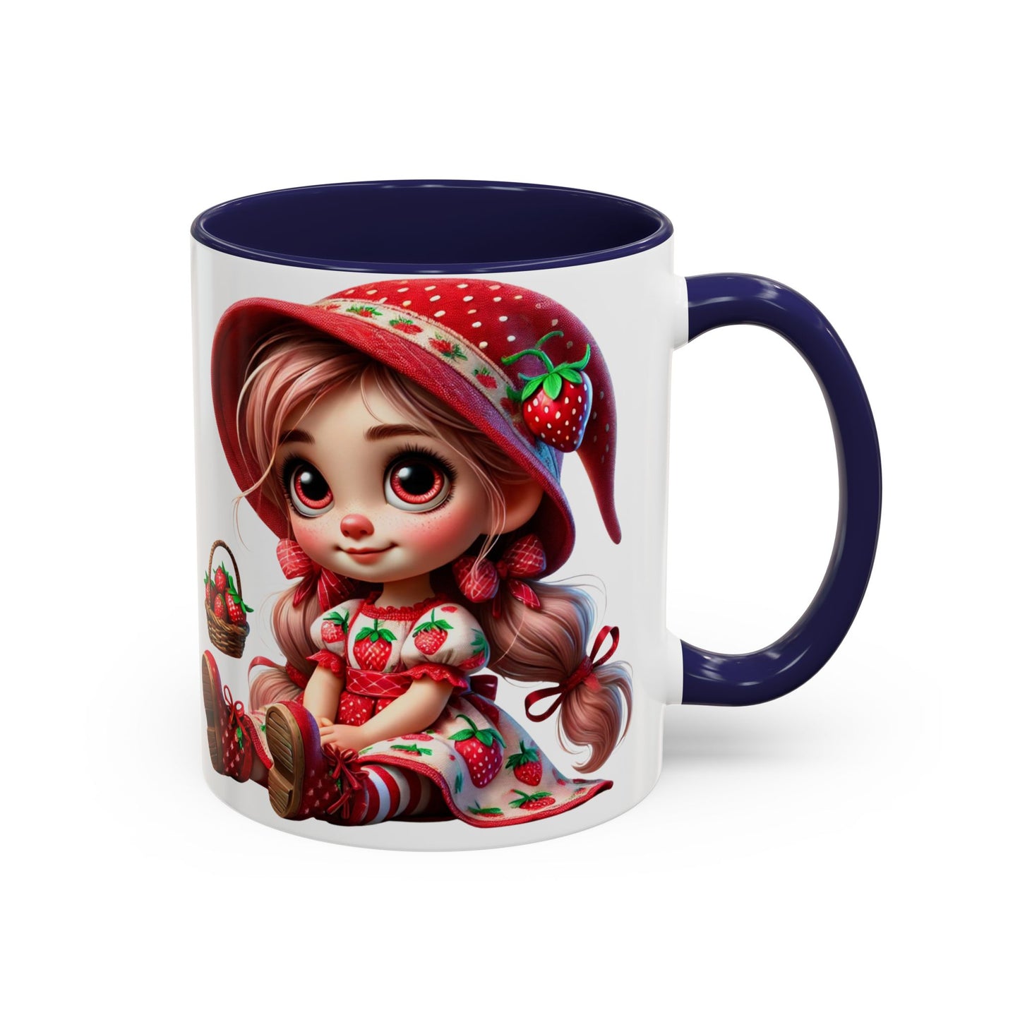 Cute Strawberry Girl Coffee Mug - 11 & 15 oz Accent Mugs for Tea Lovers