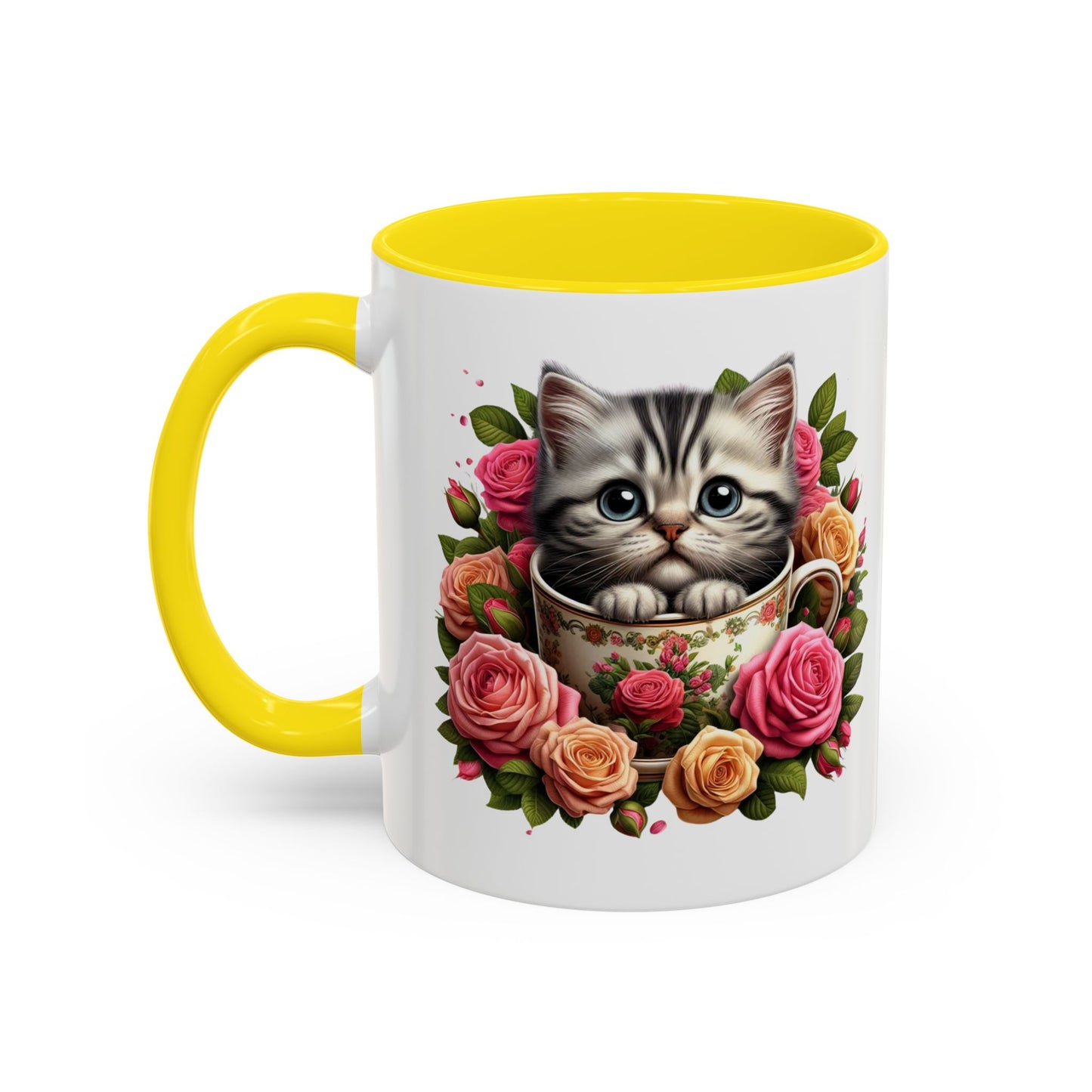 Whimsical Cat Coffee Mug with Floral Accents, Cute Cat Mug, Pet Lover Gift, Tea Cup, Perfect for Cat Lovers, Floral Coffee Cup, [...]