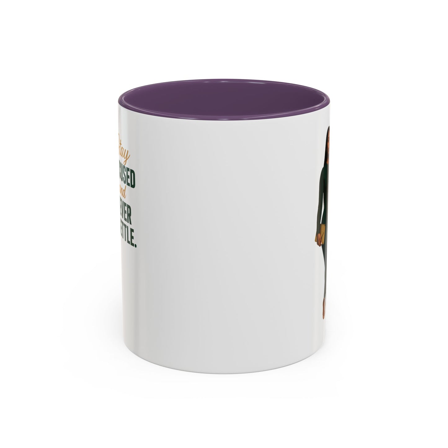 Motivational Accent Coffee Mug - Stay Focused and Never Settle | Inspirational Gift, Coffee Lover, Office Decor, Home Kitchen