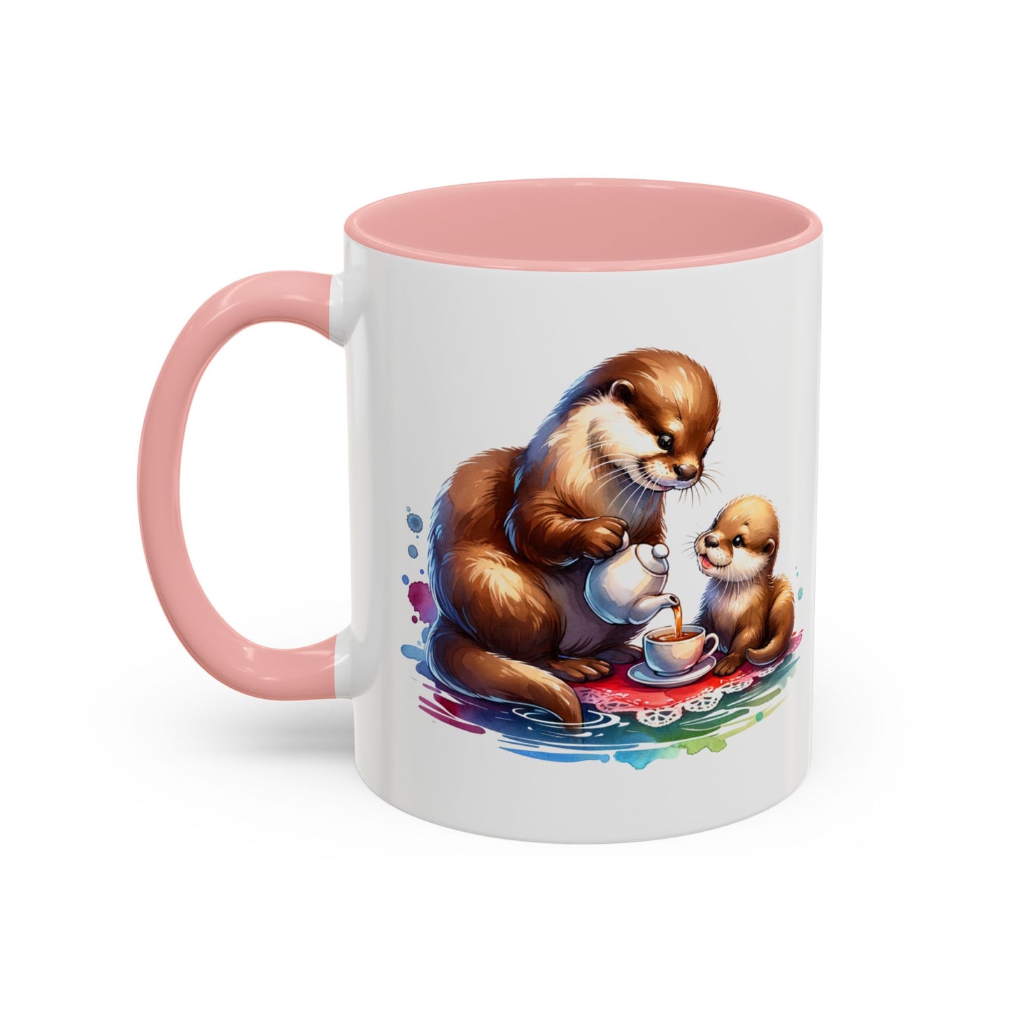 Cute Otter Family Coffee Mug | Animal Lover Gift, Holiday Mug, Tea Cup, Kid's Birthday, Home Decor