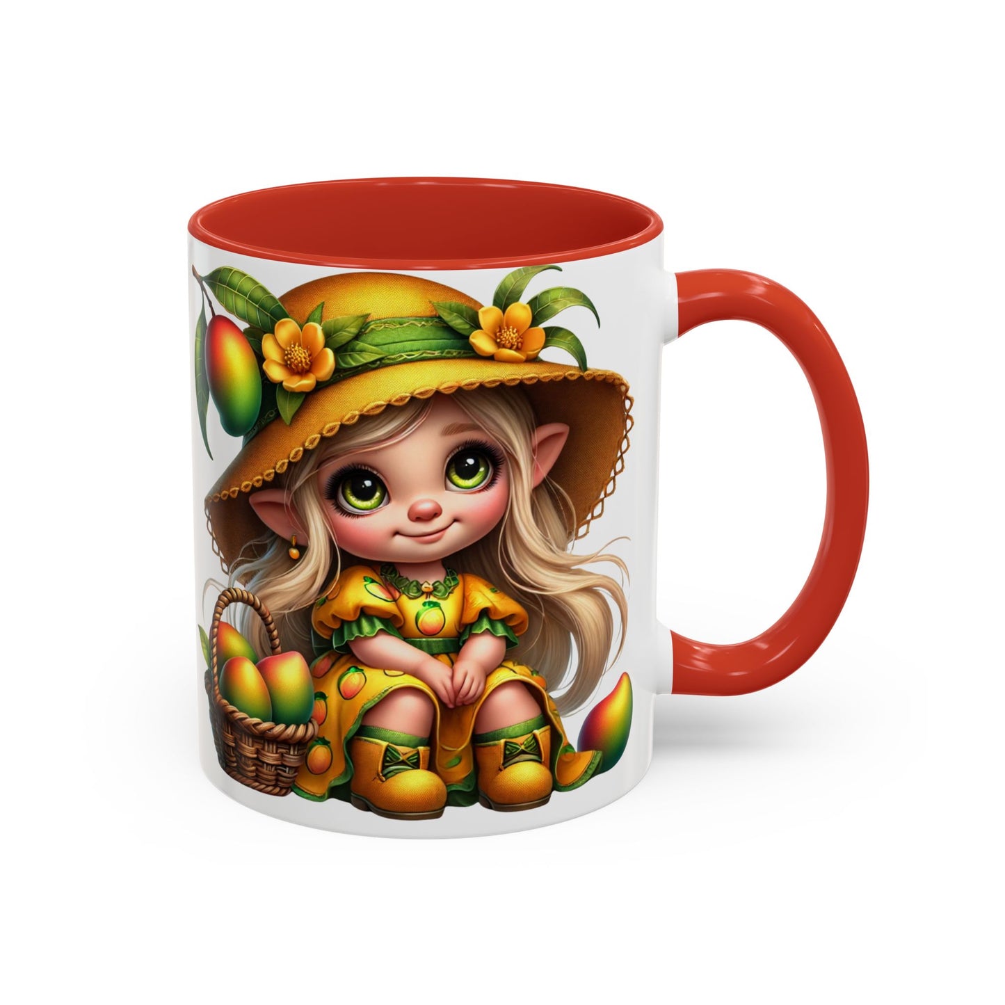 Cute Mango Fairy Accent Coffee Mug - Whimsical 11oz & 15oz