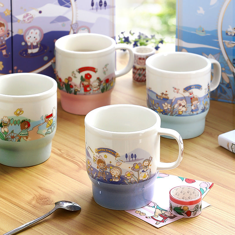 This Set Gift Box Cute Girl Heart Luxury Handbook Cartoon