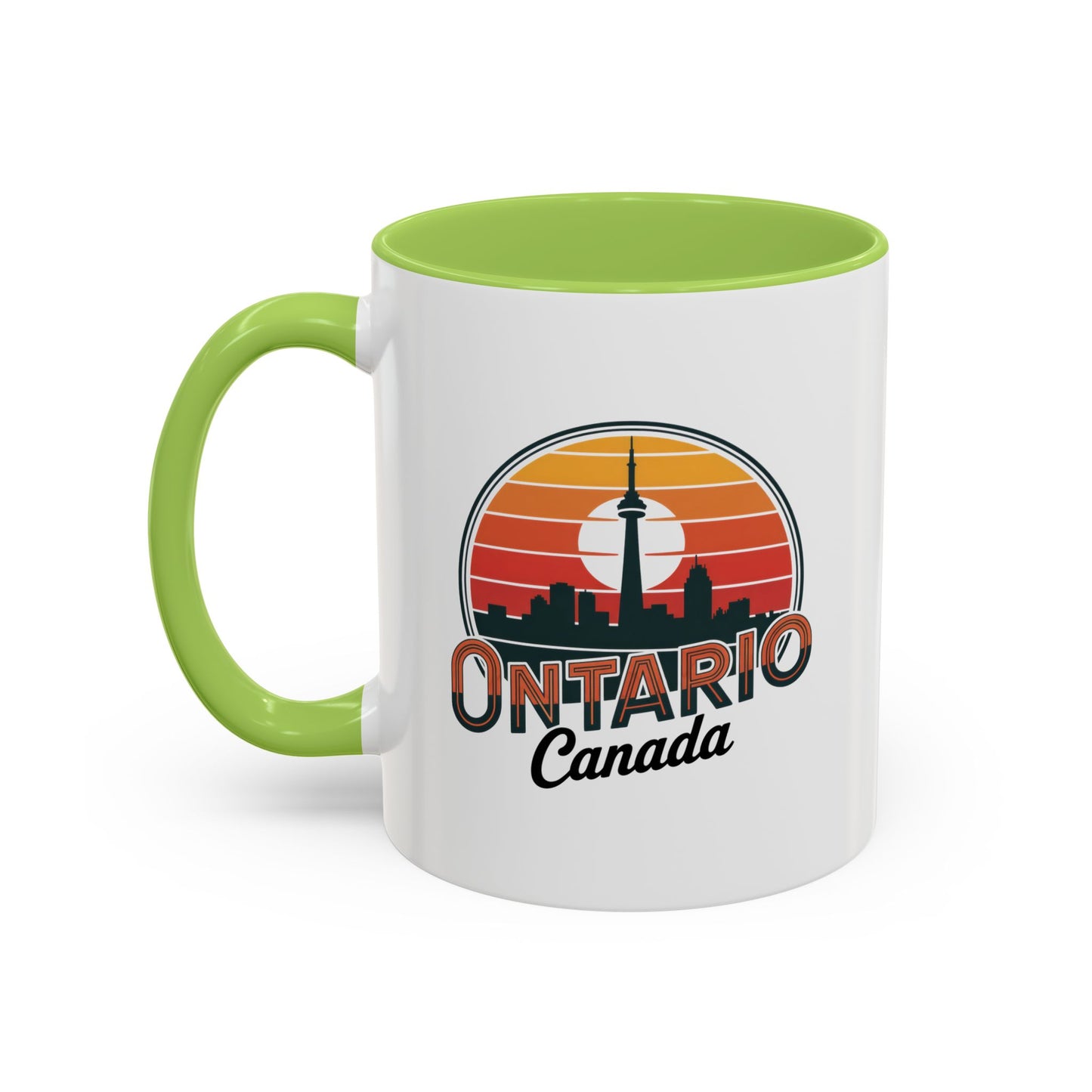 Ontario Skyline Accent Coffee Mug, Retro Travel Mug, Gift for Coffee Lovers, Ontario Souvenir, Unique Kitchen Decor