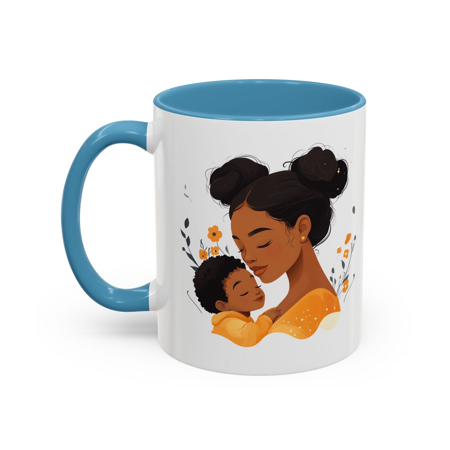 Mother and Child Accent Coffee Mug, Inspirational Drinkware, Gift for Mothers Day, Cute Family Mug, Cozy Coffee Cup, Loving Bond Mug