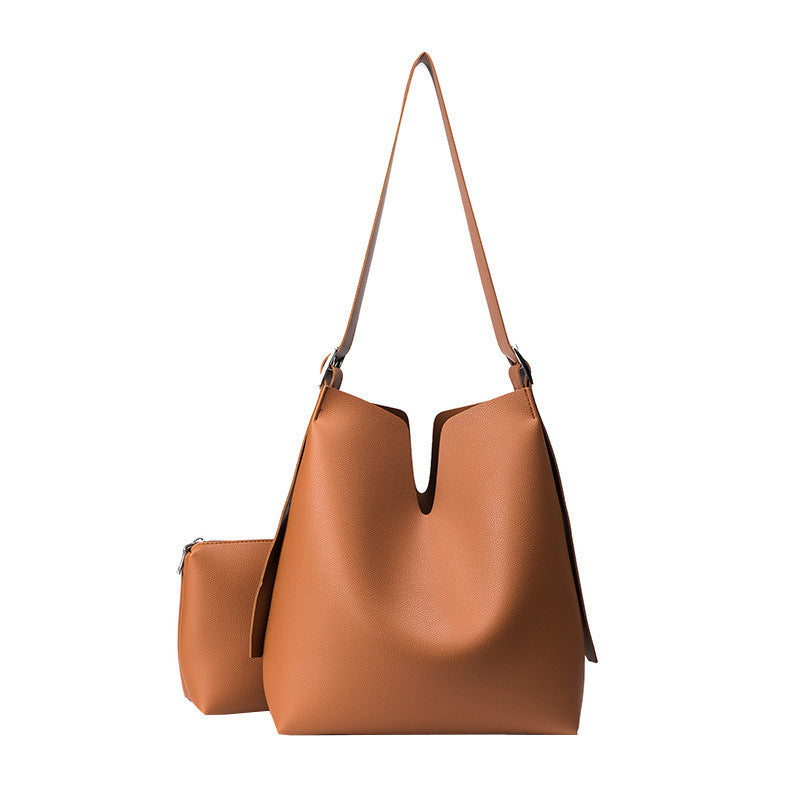 Korean leisure female new summer bag composite bucket leather handbag fashion all-match Crossbody Bag