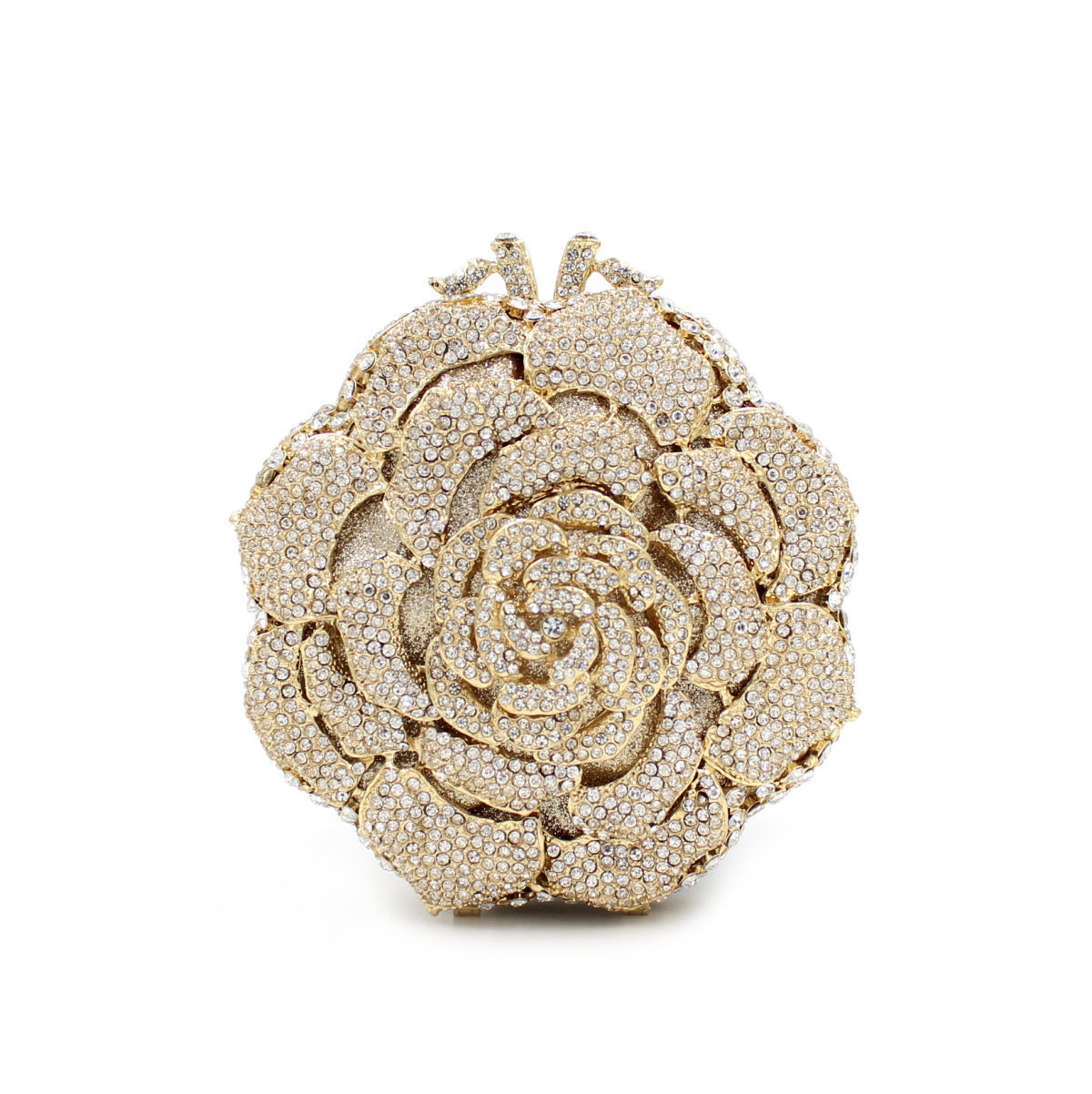 Women's Rose Rhinestone Bag Hollow Clutch