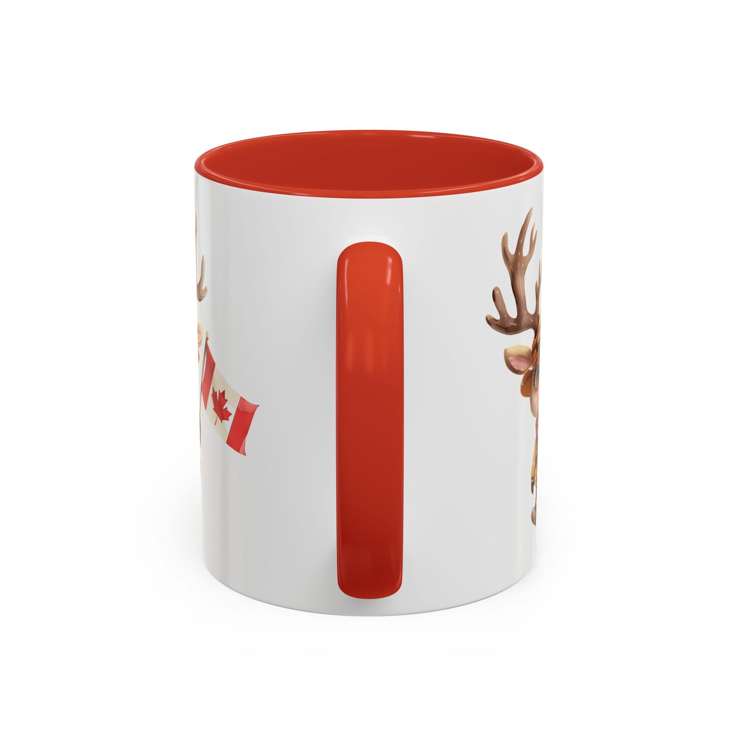 Cute Canadian Reindeer Mug, Accent Coffee Cup for Animal Lovers, Holiday Gift, Cute Kitchen Decor, Seasonal Drinkware