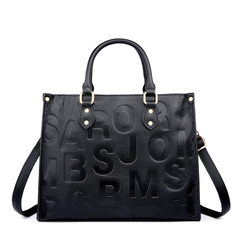 Women's Large Capacity All Match Black Shoulder Bag