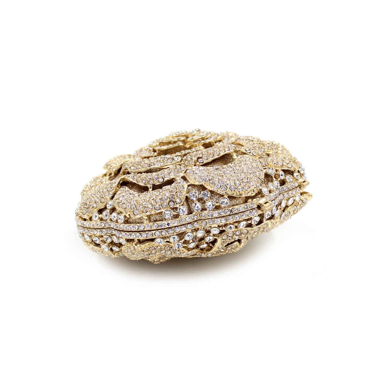 Women's Rose Rhinestone Bag Hollow Clutch