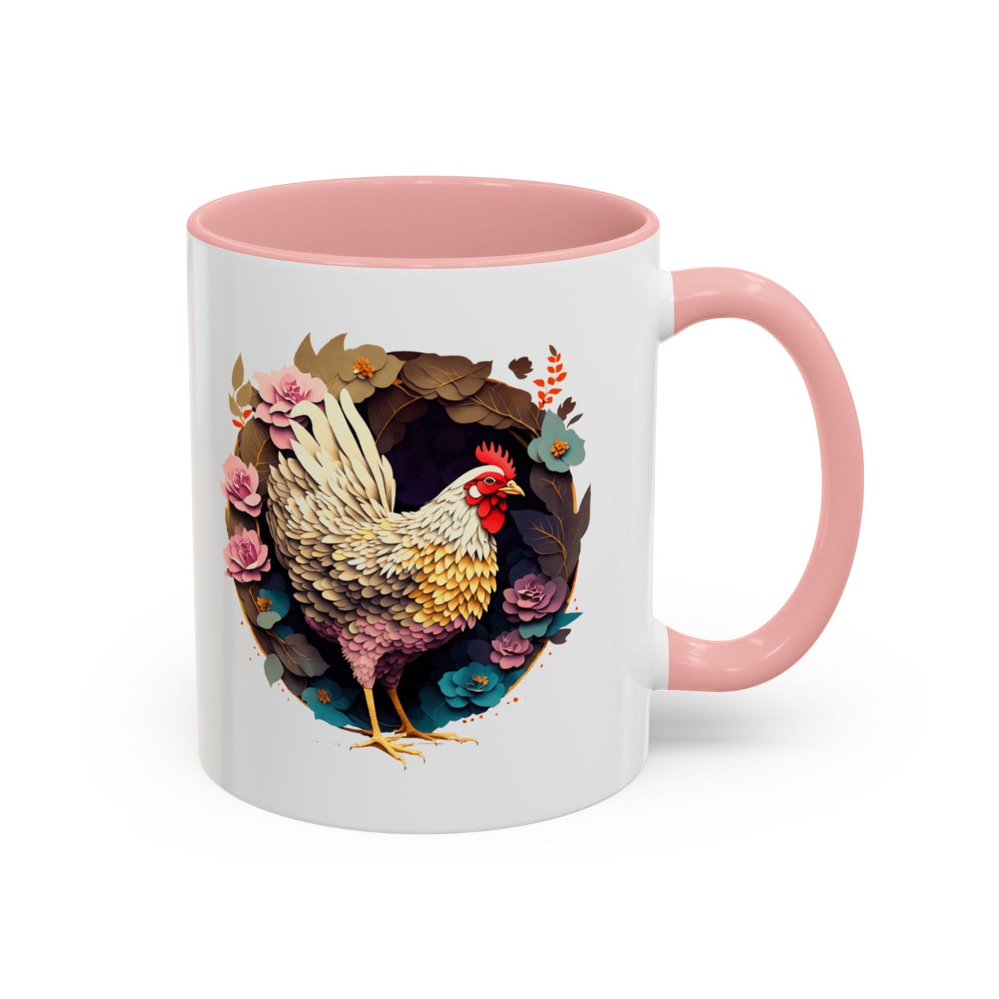 Charming Floral Chicken Coffee Mug - Perfect for Farmhouse Decor, Gift for Chicken Lovers, Tea, Hot Drinks, Home & Kitchen
