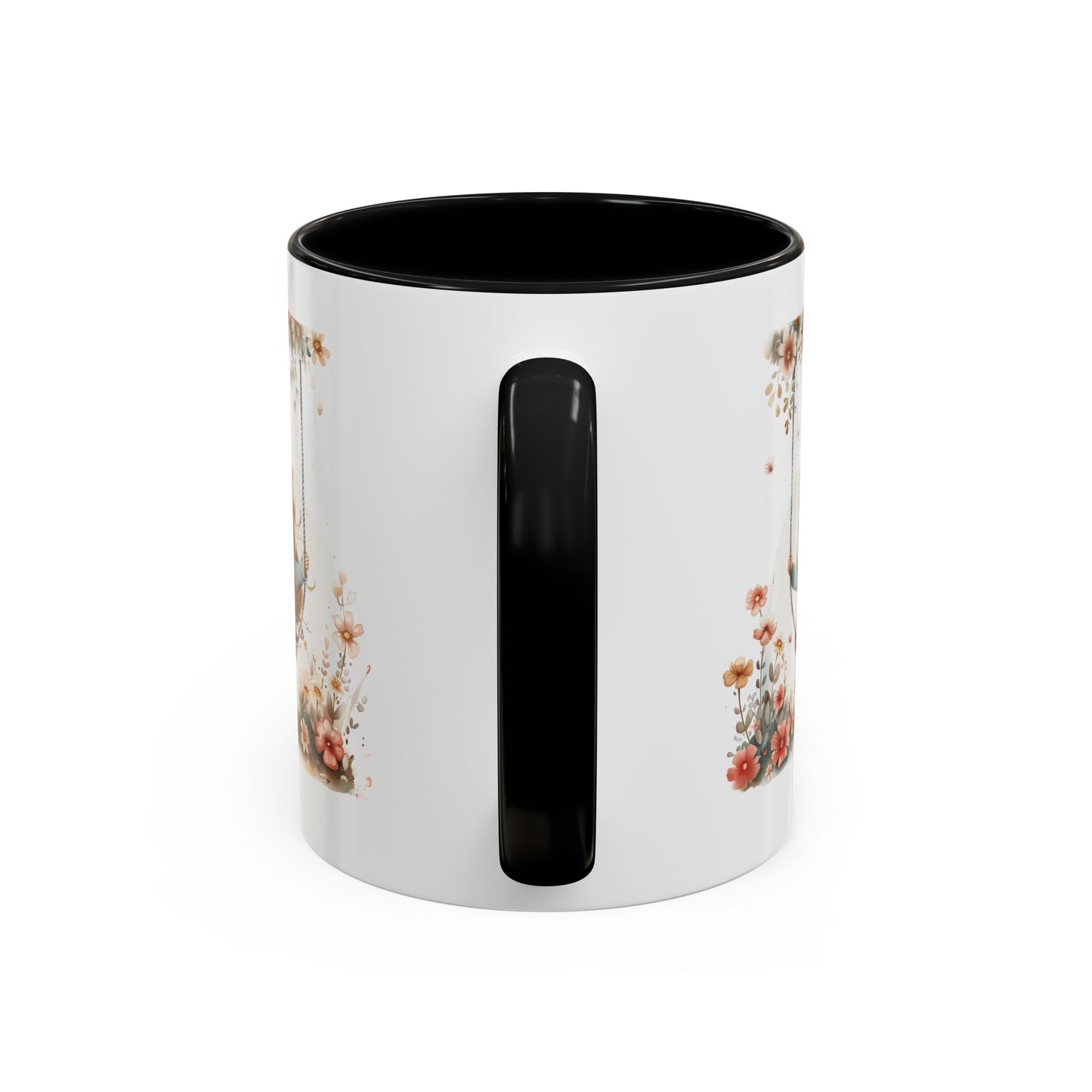 Cute Floral Swing Coffee Mug, Adorable Gift for Her, Tea Lover Mug, Cozy Home Decor, Birthday Gift, Floral Art Drinkware