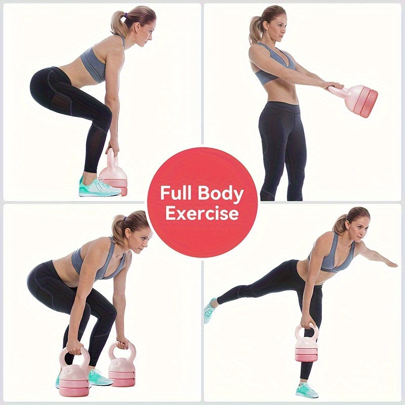 Adjustable Weight Kettlebell - 12lb Versatile Fitness Essential(Pink)-3