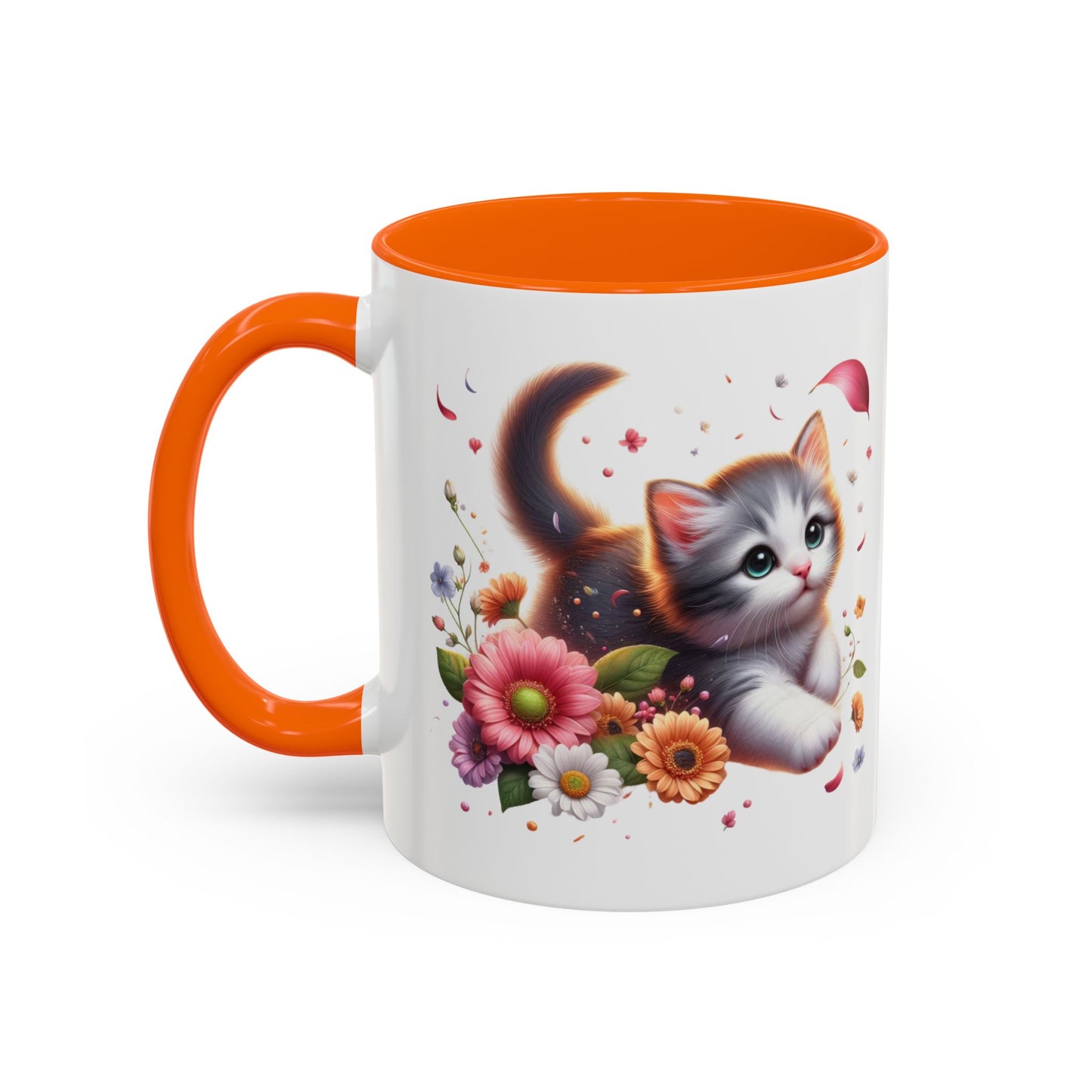 Whimsical Cat Coffee Mug | Cute Pet Lovers Gift | Floral Design | 11 & 15oz | Perfect for Birthdays, Anniversaries, Cat Enthusiasts