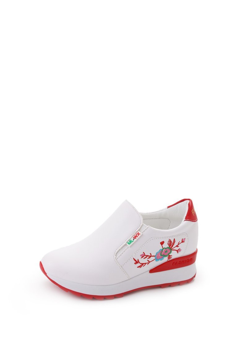 Inner raised platform shoes with round toe caps