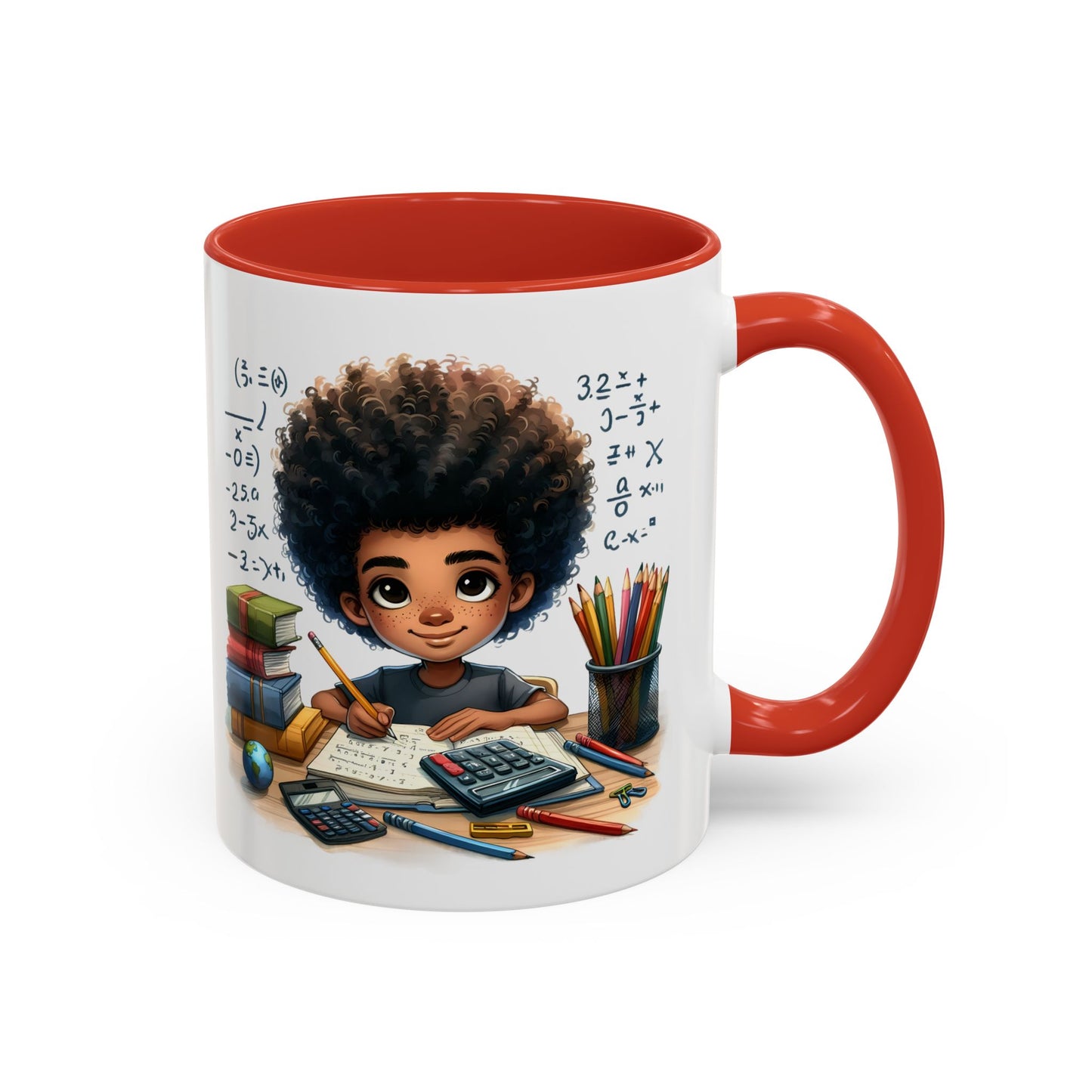 Cute Academic Accent Coffee Mug - Fun Mug for Students, Personalized Teacher Gift, Unique Gift for Scholars, Black Mug with Artwork
