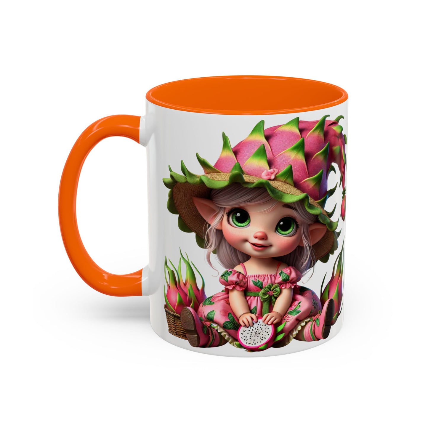 Whimsical Dragon Fruit Character Coffee Mug - Perfect for Plant Lovers & Fantasy Fans
