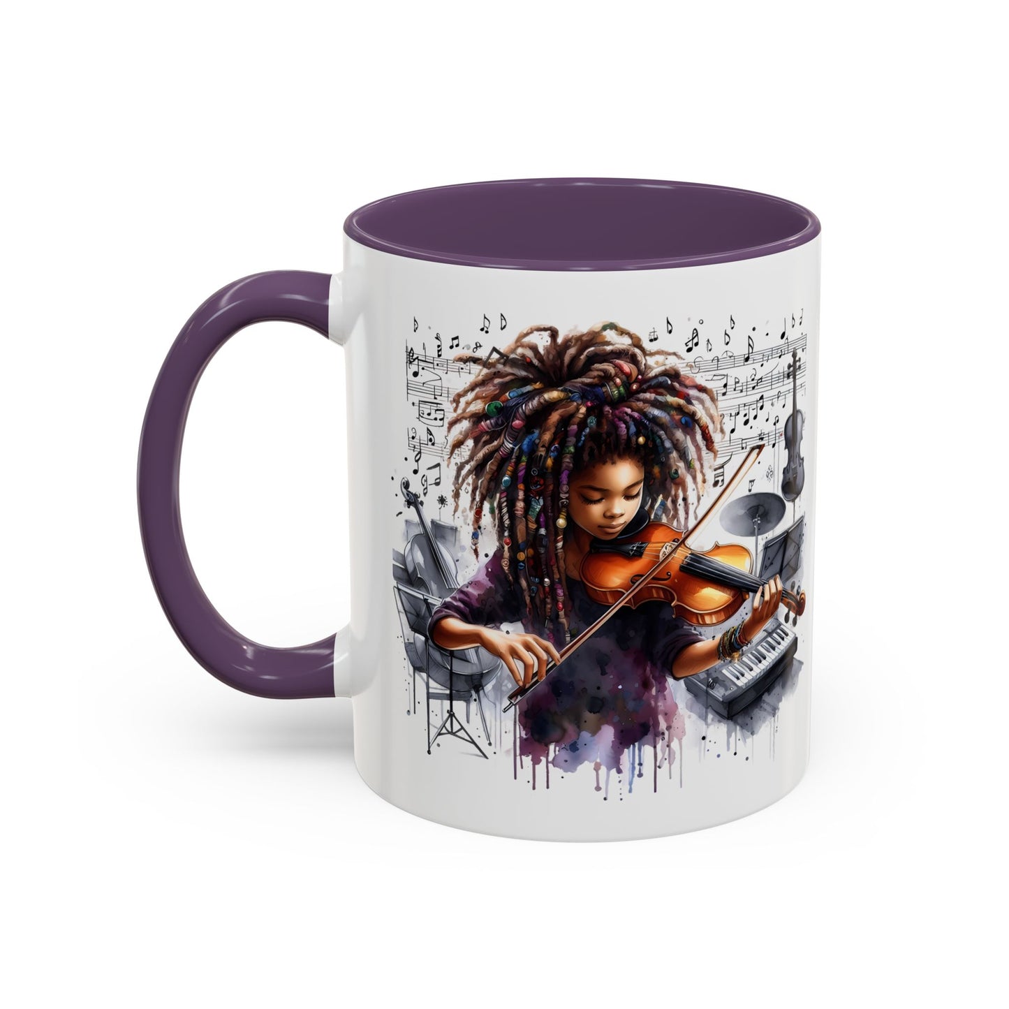 Musical Accent Coffee Mug, Music Lover Gift, Black and White Mug, Jazz Theme Mug, Artist Appreciation