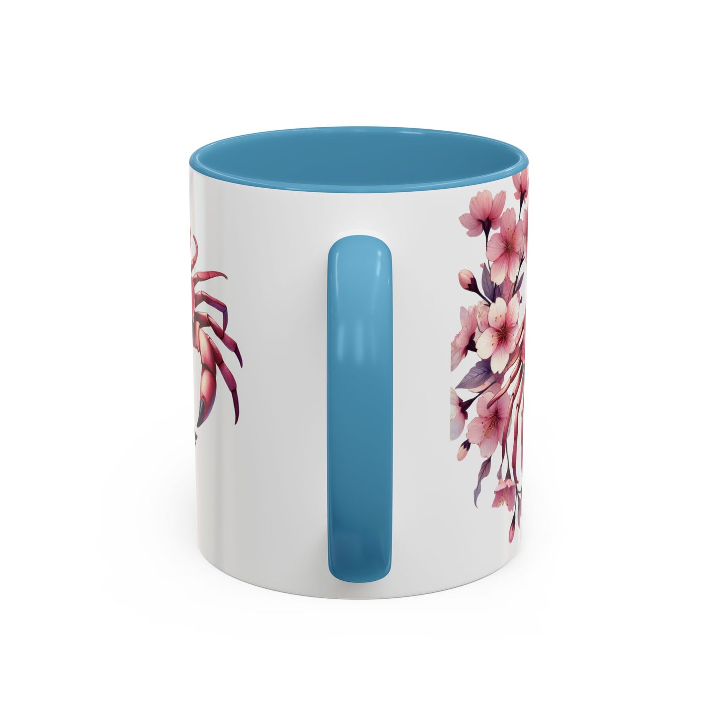 Artistic Crab & Cherry Blossom Mug - 11 & 15oz Accent Coffee Cup