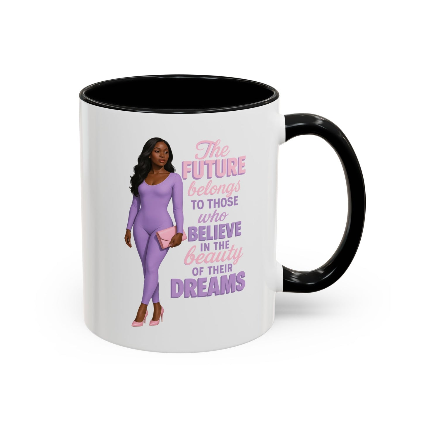 Inspirational Accent Coffee Mug - Motivational Gift for Dreamers, Home Office Decor, Encouragement Gift, Quote Cup