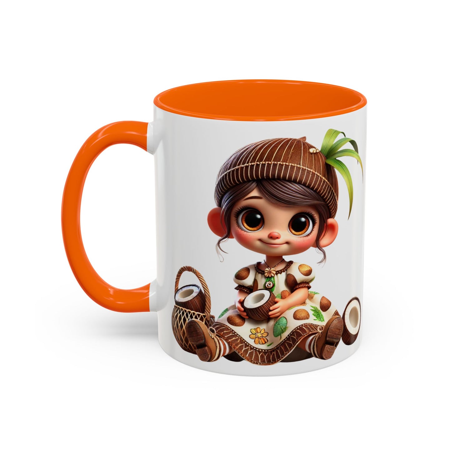 Whimsical Coconut Character Coffee Mug - 11oz & 15oz