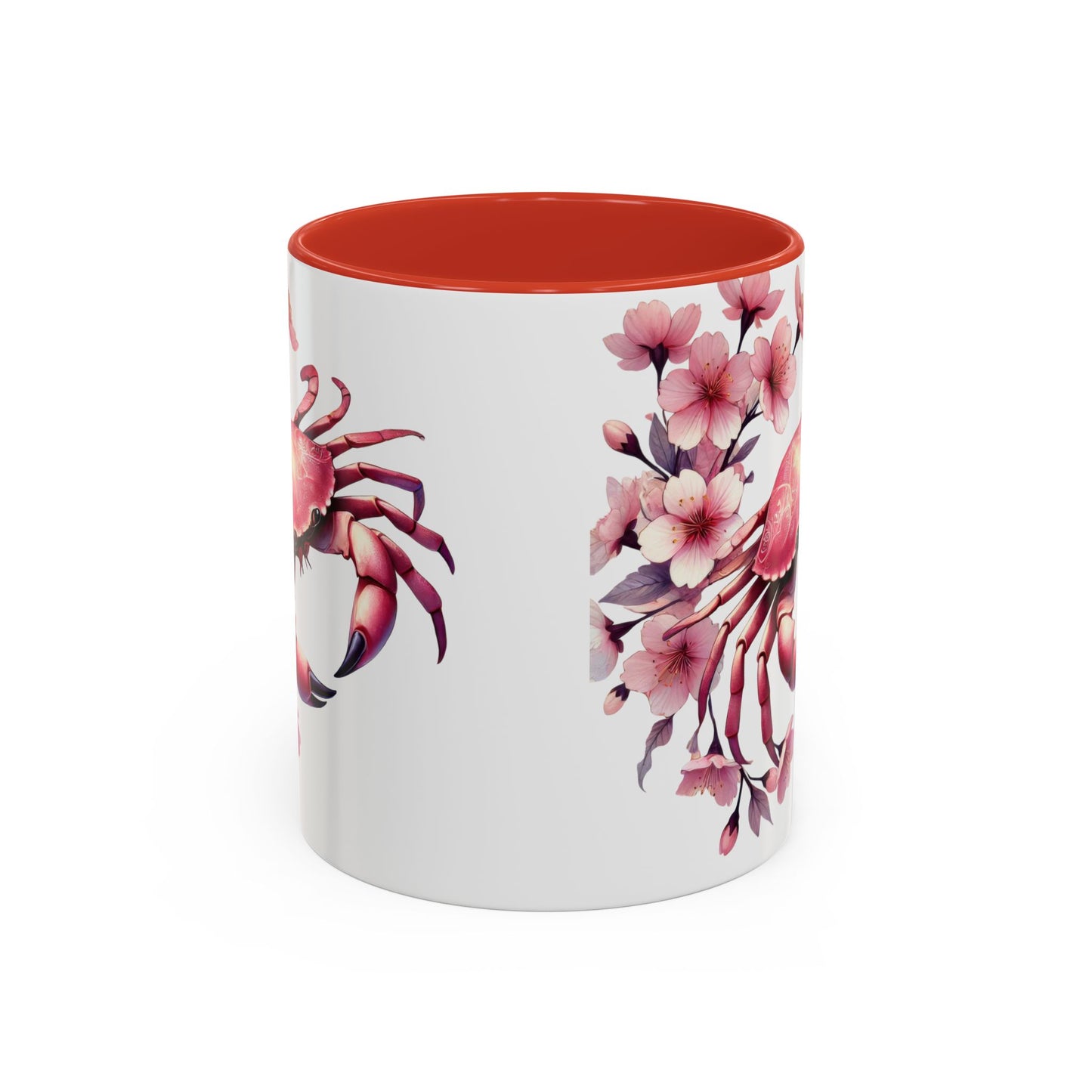 Artistic Crab & Cherry Blossom Mug - 11 & 15oz Accent Coffee Cup