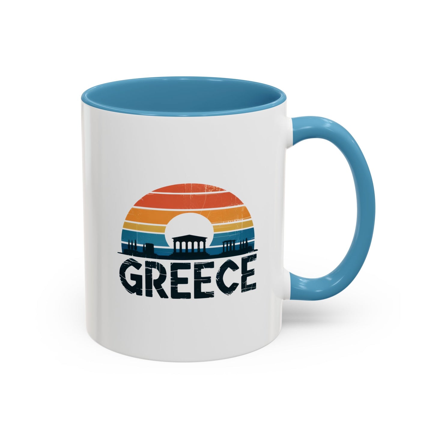 Greece Sunset Accent Coffee Mug - Perfect for Travel Lovers, Gifts for Her, Cozy Mornings, Summer Vibes, Greek Decor