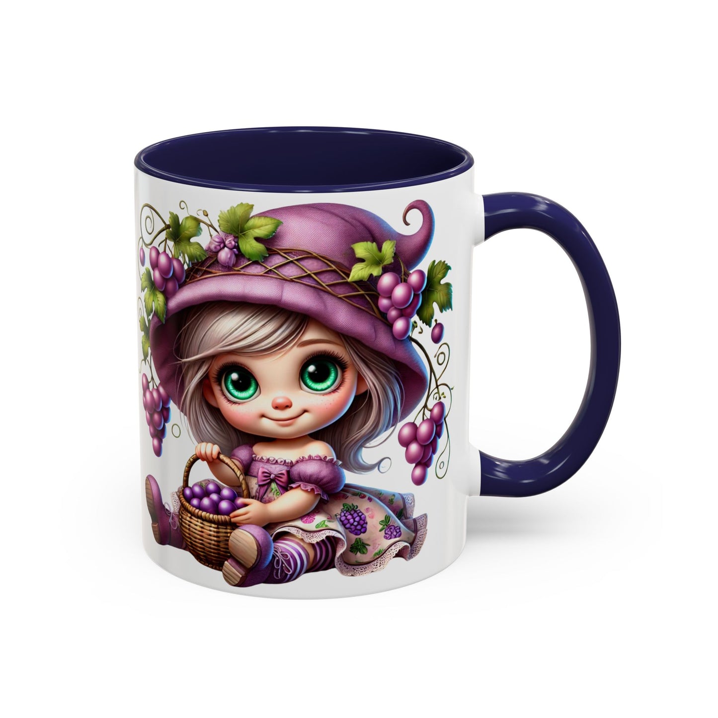 Whimsical Grape Girl Coffee Mug - Perfect for Wine Lovers and Gift Giving